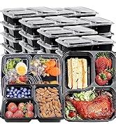Amazon.com: Meal Prep Container 3 Compartment, 50 Pack Meal Prep ...