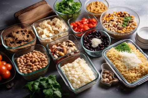 Meal Prep with Ingredients, Ready To Be Cooked and Served Stock ...