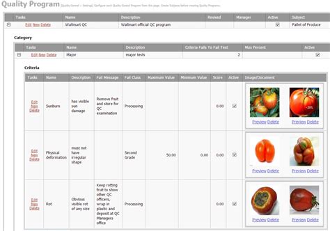 Fresh produce quality control app