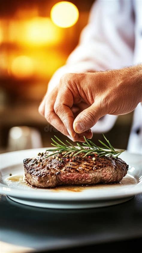 A Chef Carefully Adds a Vibrant Garnish To an Elegantly Plated Dish ...