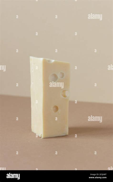 Minimalist isometric food still life composition with cheese ingredient ...