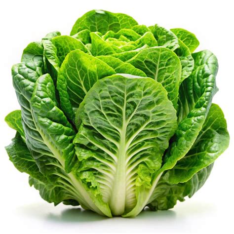 Whole Head of Romaine Lettuce with Vibrant Green Leaves Stock ...