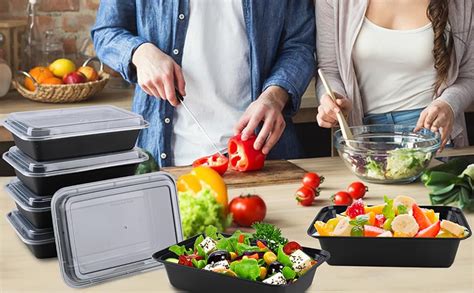 50 Pack Meal Prep Containers with Lids 38oz - Plastic Food Storage ...