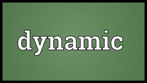 Dynamic Meaning - YouTube