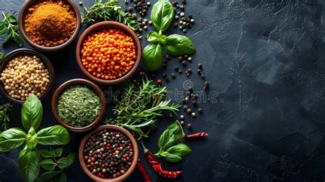 Gourmet Cooking Spices, Herb Garnish. Stock Illustration - Illustration ...