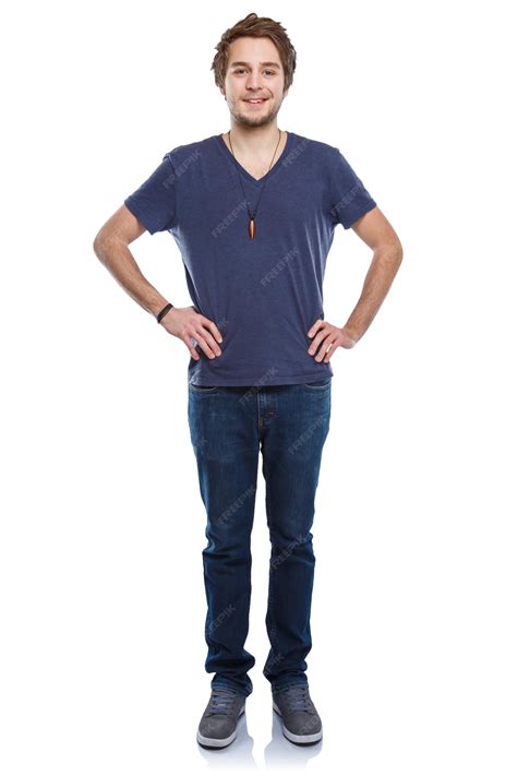 Premium Photo | Young man caucasian standing full body portrait smiling ...