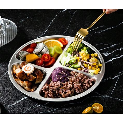 Stainless Steel Partitioned Meal Plate - Ideal For Healthy Eating ...