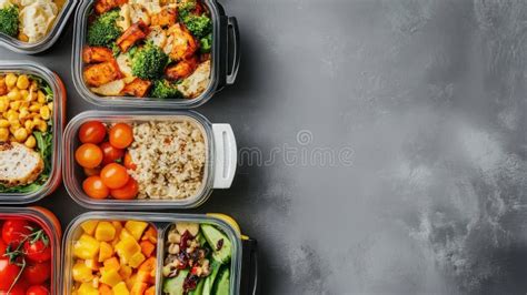 Colorful Meal Prep Containers Filled with Healthy Dishes Arranged on a ...