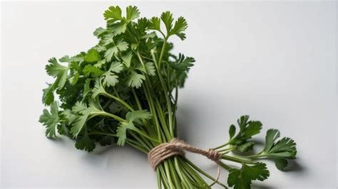 Premium Photo | Fresh cilantro bundle on white