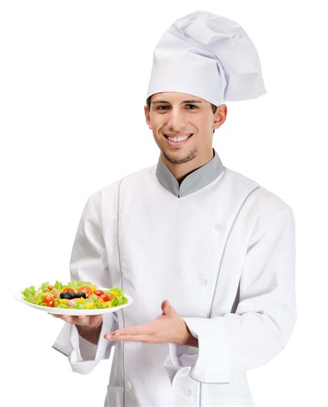 Download Smiling Chef Holding Plate Picture | Wallpapers.com