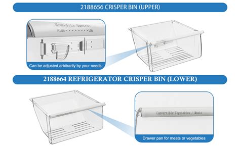 Amazon.com: [2-Pack] Upgraded 2188656 Fridge Crisper Drawer (Upper ...