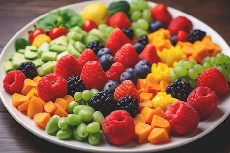 Premium AI Image | Fresh Fruits and Vegetables Artfully Arranged