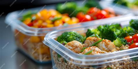 Premium Photo | Colorful meal prep containers with wellproportioned ...