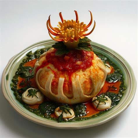 Gourmet Food with Flower Garnish | Premium AI-generated image
