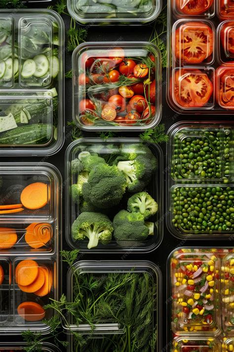 Premium Photo | Multiple transparent plastic containers filled with ...