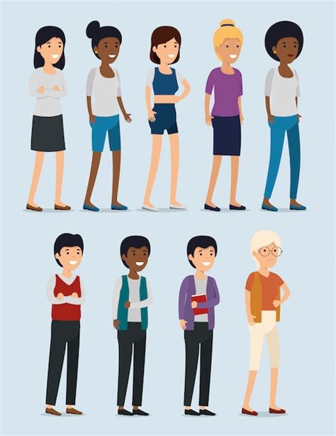 Free Vector | Set girls and boys community collaboration