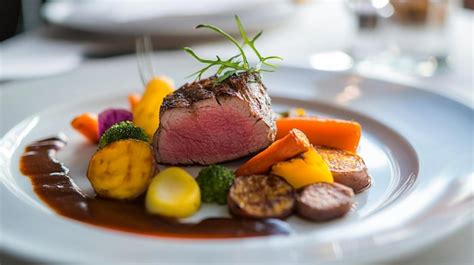 HighAngle View of a Beautifully Plated Gourmet Meal | Premium AI ...