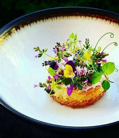 Beautifully Plated Meal with Flowers