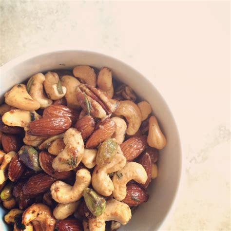 spiced mixed nuts with brown sugar + rosemary butter – she likes to eat