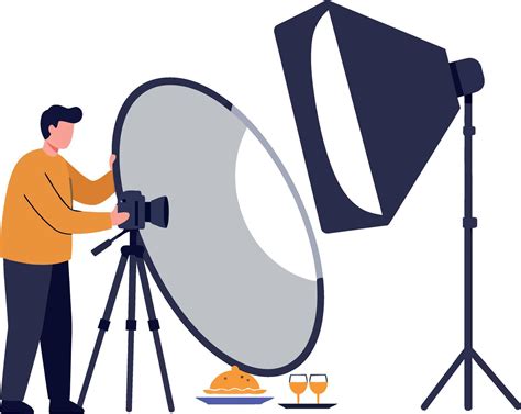 Photographer using studio lighting equipment with reflector and softbox ...