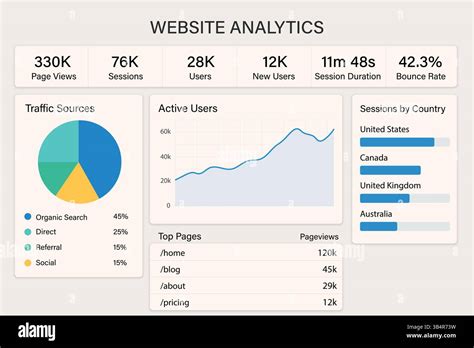 Powerful website analytics dashboard revealing traffic origins and ...