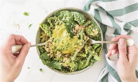 Asparagus + Quinoa with Bacon & Fresh Spinach Salad | Clean Food Crush