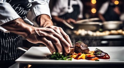 Premium Photo | Chef cooking food in the restaurant chef preparing food ...