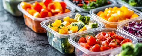 Fresh Vegetables Prepared in Containers for Meal Prep Stock ...