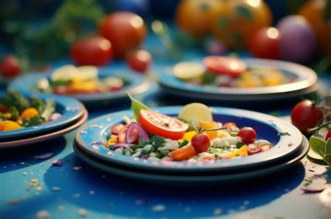 Premium AI Image | Photography of healthy food on colorful and ...