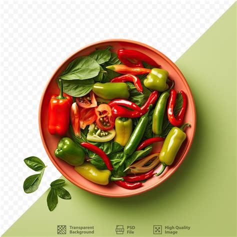 Premium PSD | A colorful and fresh salad with green peppers whole and ...