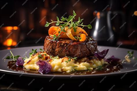 Premium AI Image | CloseUp of a Deliciously Plated Gourmet Meal