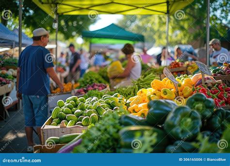 An Early Morning Farmers Market Scene. Resplendent. Stock Photo - Image ...