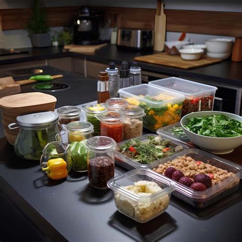 Premium Photo | An Image of a WellOrganized Kitchen with Prepped ...
