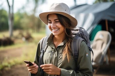 Premium AI Image | A traveler using a smartphone