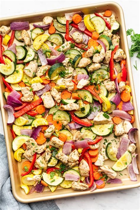 Sheet Pan Chicken and Rainbow Vegetables - The Whole Cook
