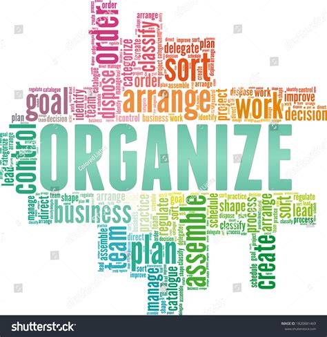 Organize Vector Illustration Word Cloud Isolated Stock Vector (Royalty ...