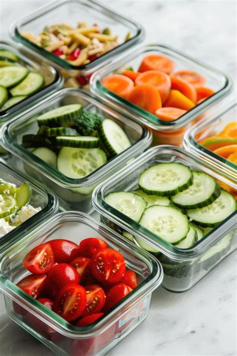 Assortment of Colorful Fresh Vegetables and Fruits in Meal Prep ...