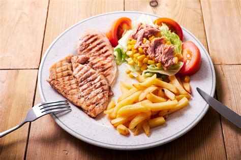 Premium Photo | Overhead shot of plate with food