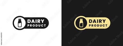 Dairy product label or Dairy product sign vector isolated in flat style ...