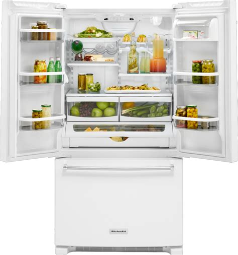 Best Buy: KitchenAid 25.2 Cu. Ft. French Door Refrigerator White KRFF305EWH