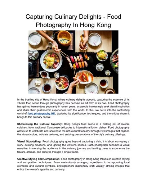 PPT - Capturing Culinary Delights - Food Photography In Hong Kong ...