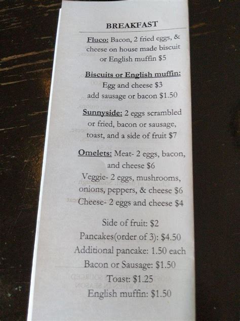 Menu at Local Eats restaurant, Lake Monticello