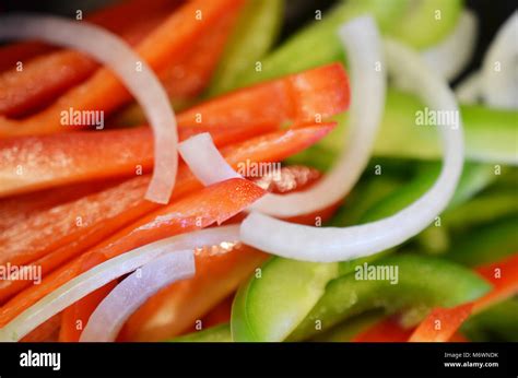 Fresh cut vegetables sliced and ready to cook Stock Photo - Alamy