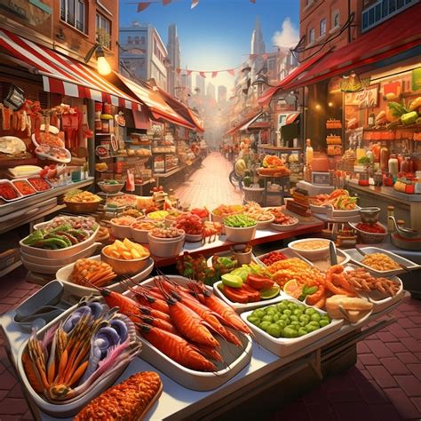 Premium Photo | Bustling Food Market in Barcelona