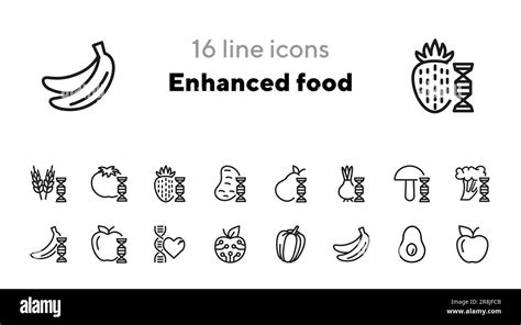 Enhanced food line icon set Stock Vector Image &amp; Art - Alamy