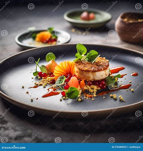 Beautifully Plated Gourmet Dish. Culinary Artistry and Presentation ...