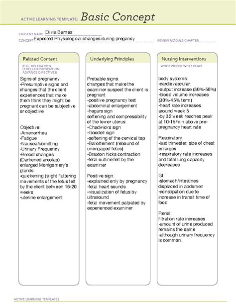ALT - Expected Physiological changes during pregnancy - ACTIVE LEARNING ...