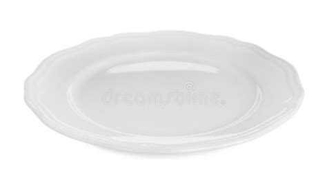 Clean Empty Ceramic Plate Isolated on White Stock Photo - Image of ...