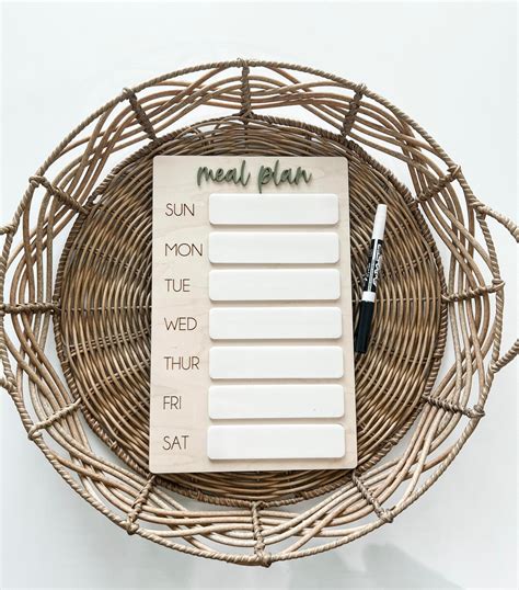 Daily Meal Planning Dry Erase Board, Weekly Meal Plan, Acrylic Grocery ...