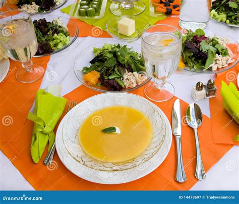Healthy Meal in a Beautiful Table Setting Stock Image - Image of ...